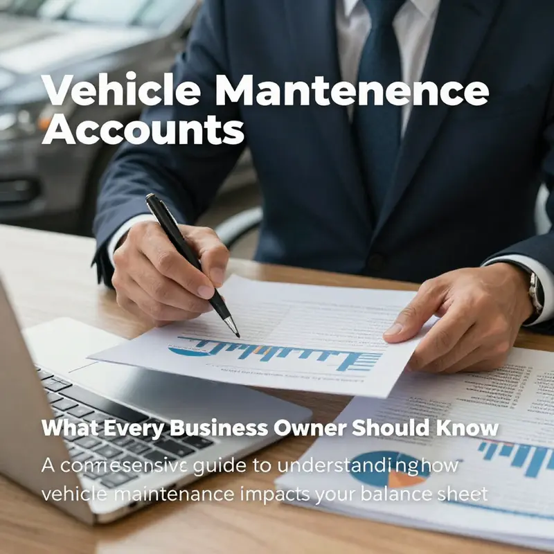 A business owner reviewing vehicle maintenance accounting in a corporate office.