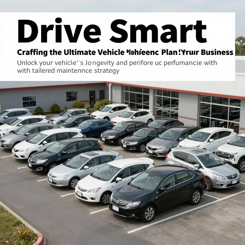 A fleet of organized and clean vehicles, visually representing the impact of effective vehicle maintenance on business efficiency.