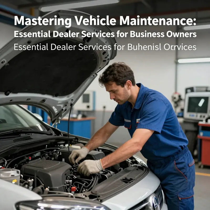 A mechanic in a dealership workshop conducting vehicle maintenance.