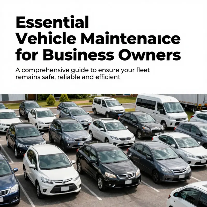 A fleet of various business vehicles parked in an orderly fashion, emphasizing vehicle maintenance.