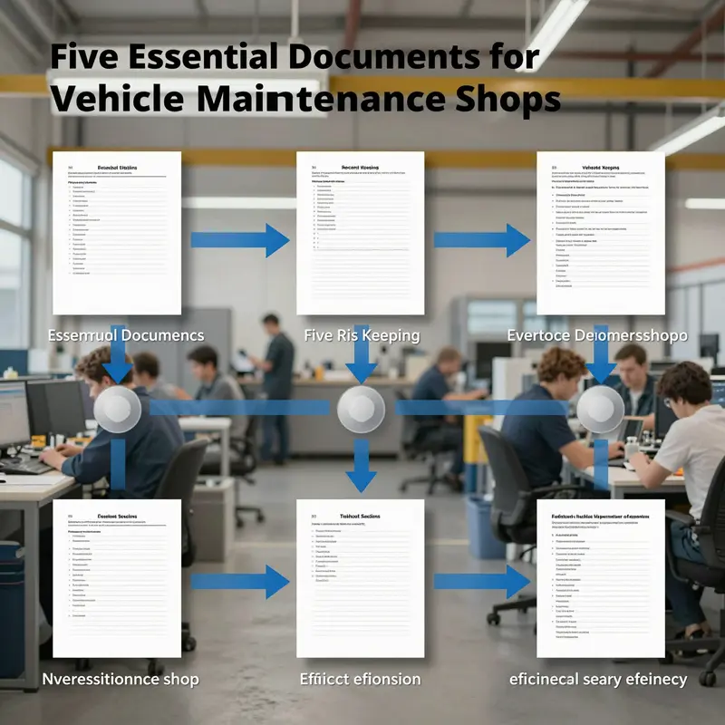 A vehicle maintenance manager assessing essential documents critical for smooth operations.