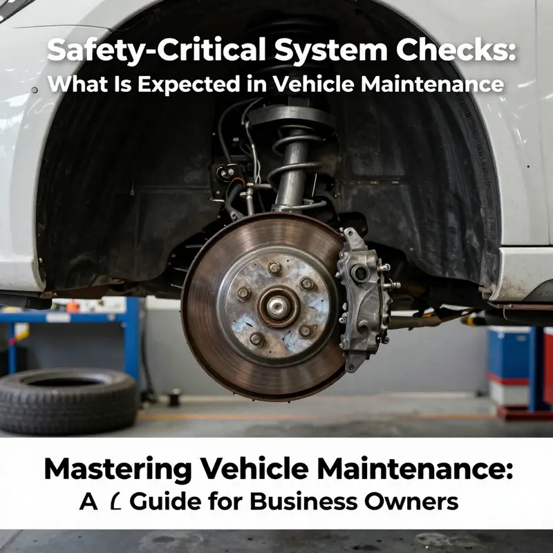 Technicians conduct preventive maintenance on a fleet vehicle, ensuring optimal performance.