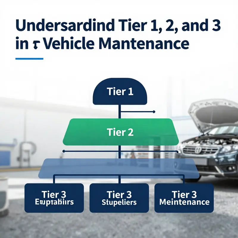 A visual representation of the tiered structure in vehicle maintenance supply chain.