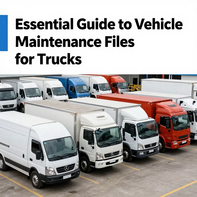 A variety of trucks that necessitate comprehensive maintenance records for operational safety.