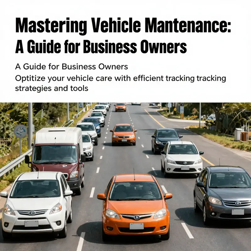 A fleet of well-maintained vehicles on the road, signifying the importance of tracking vehicle maintenance.