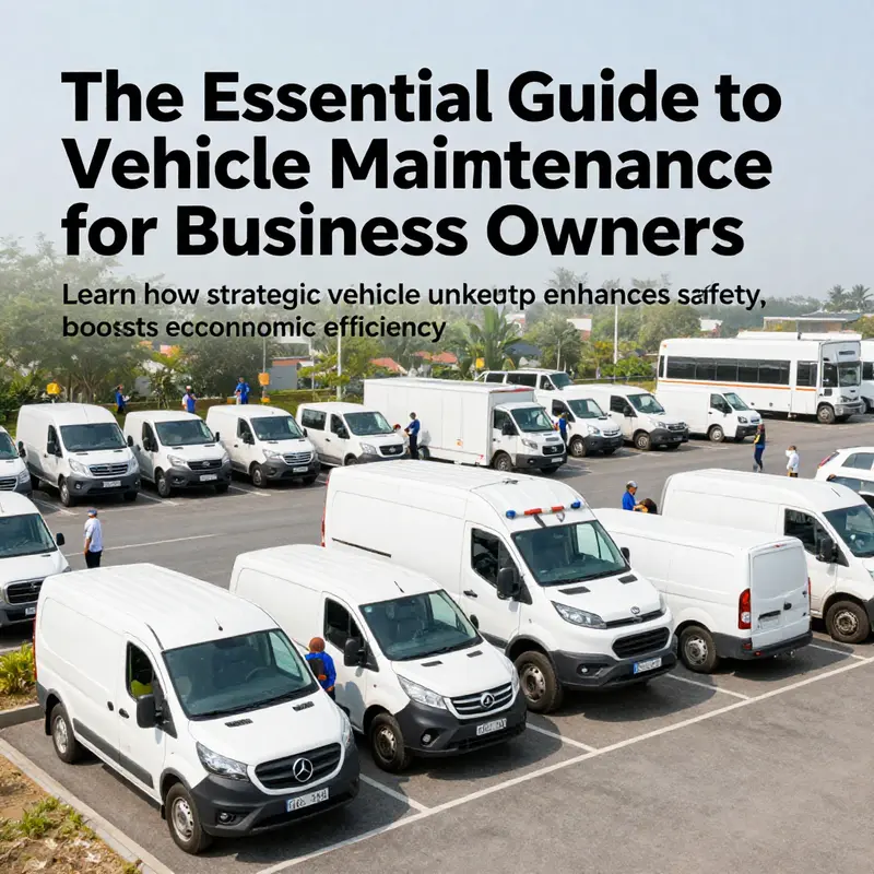 Various commercial vehicles in a fleet, depicting an emphasis on maintenance and sustainability.