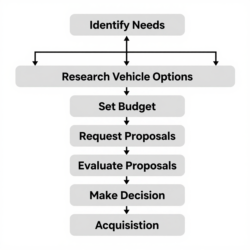 Flowchart illustrating the steps in acquiring highway maintenance vehicles