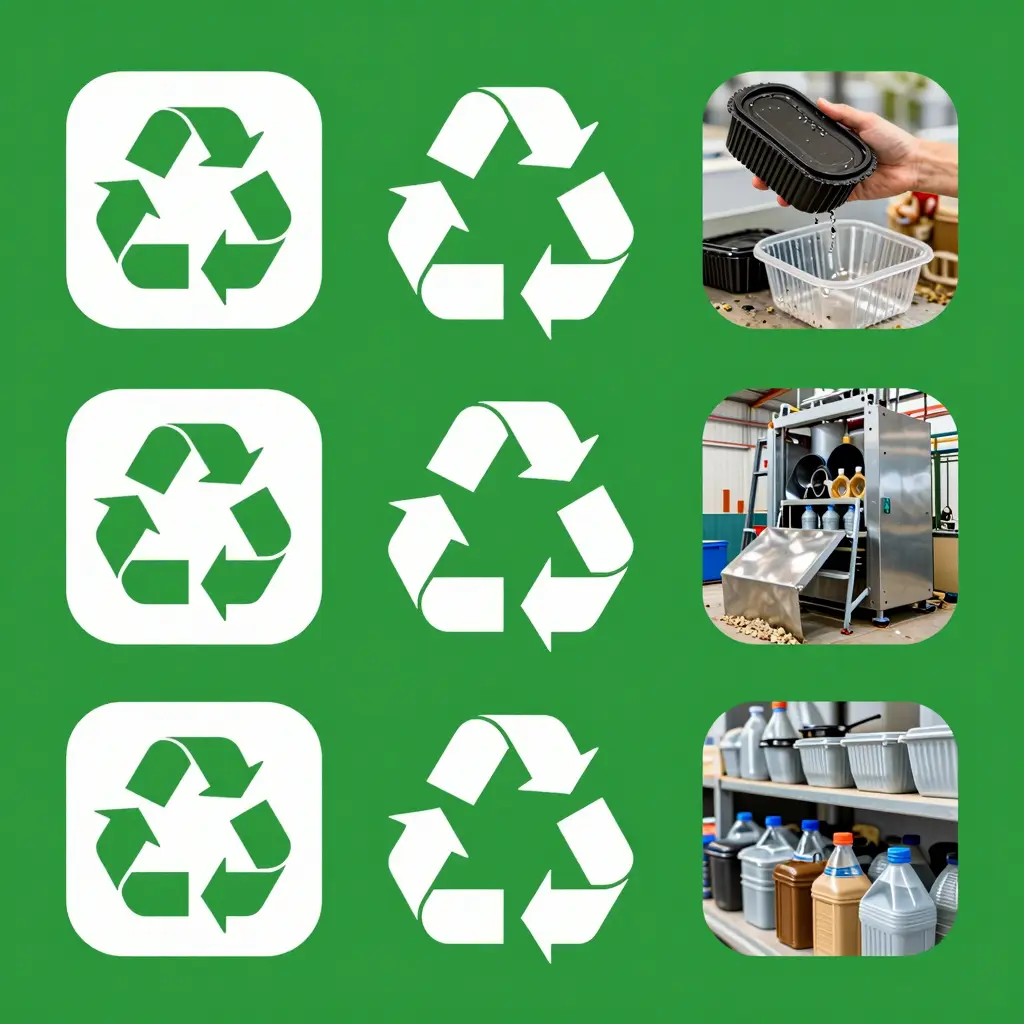 Eco-friendly recycling practices with plastic food containers